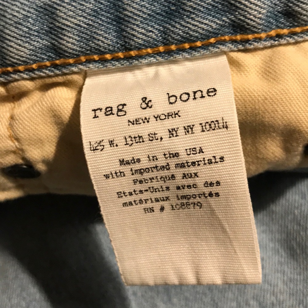 NWT Rag & Bone Powder blue cotton faded boyfriend Size 26 - Picture 5 of 7